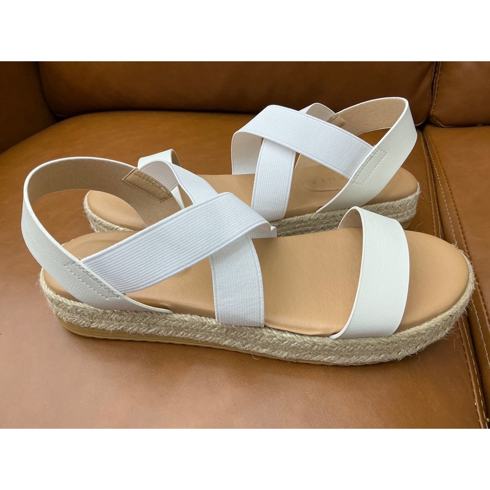 Journee Collection Caroline Sandals Womens9 White Excellent Espadrille Platform - Picture 5 of 10